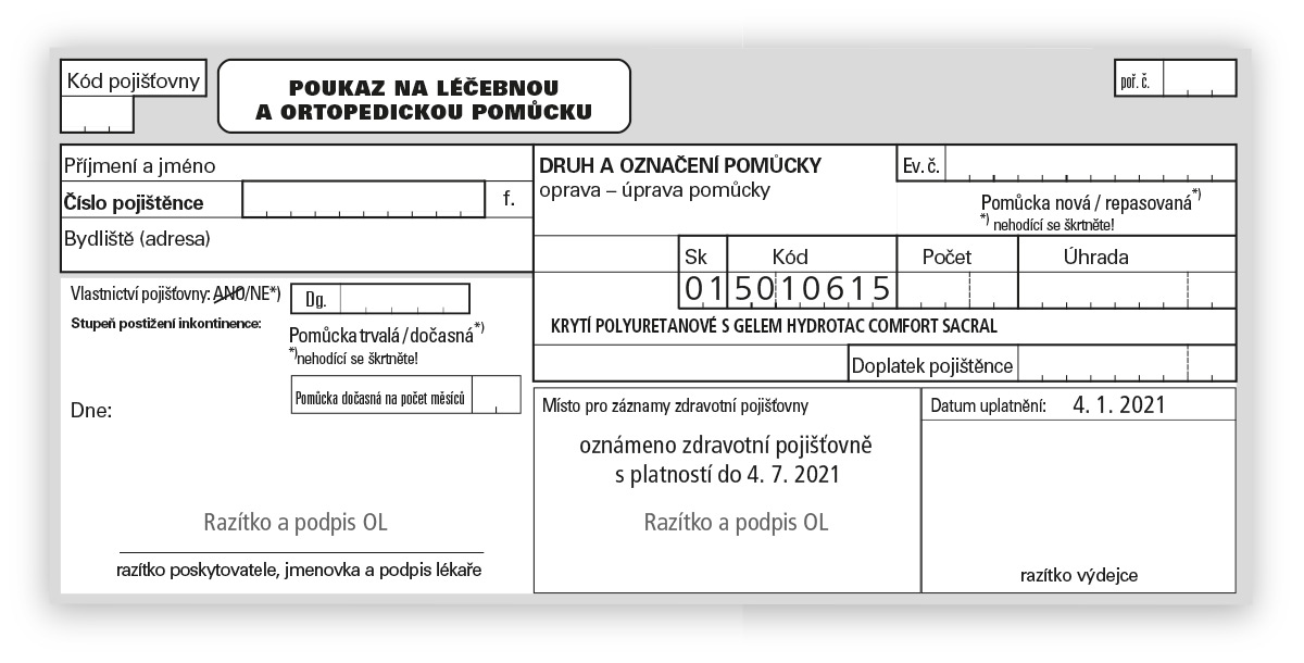 Poukaz na léčebnou pomůcku